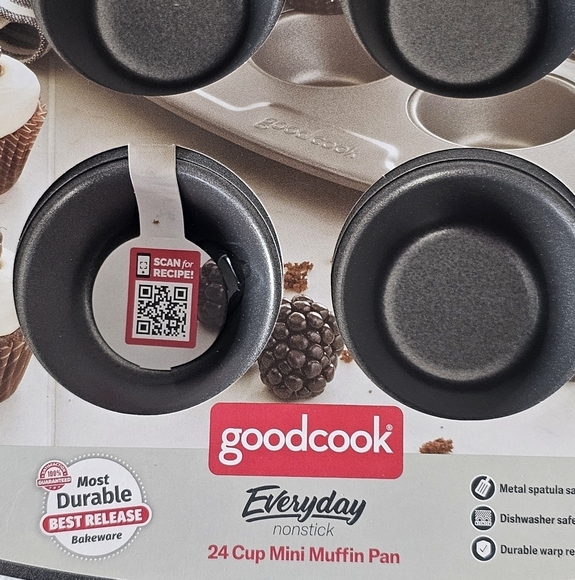 Goodcook Non-Stick Gray Bakeware Set 24 muffin & pie Pan 9 inches - Picture 2 of 9
